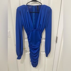 Blue V-Neck Dress
